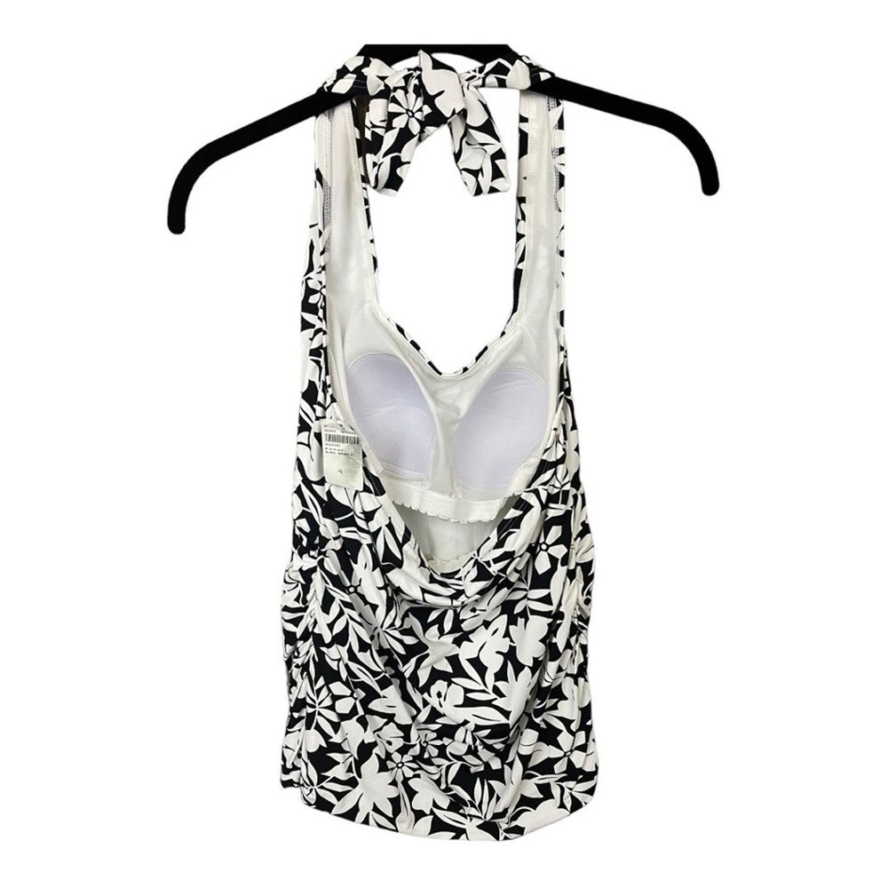 Lands' End Square Neck Halter Tankini‎ Swimsuit Top in Havana Print Size 4 NWT - Picture 6 of 8